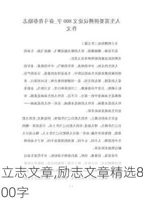 立志文章,励志文章精选800字-第1张图片-二喜范文网