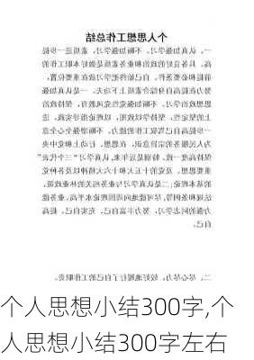 个人思想小结300字,个人思想小结300字左右