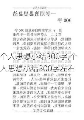 个人思想小结300字,个人思想小结300字左右-第3张图片-二喜范文网