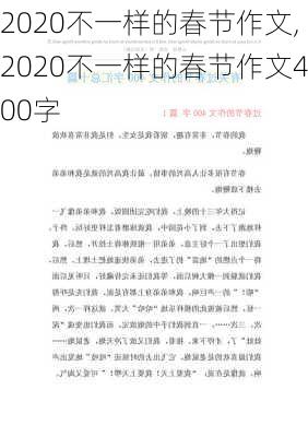 2020不一样的春节作文,2020不一样的春节作文400字-第1张图片-二喜范文网