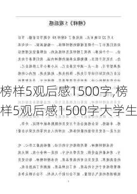 榜样5观后感1500字,榜样5观后感1500字大学生