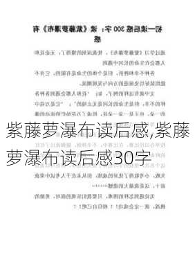 紫藤萝瀑布读后感,紫藤萝瀑布读后感30字-第2张图片-二喜范文网