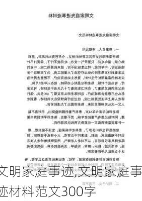 文明家庭事迹,文明家庭事迹材料范文300字-第2张图片-二喜范文网