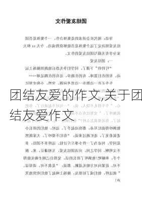 团结友爱的作文,关于团结友爱作文-第2张图片-二喜范文网