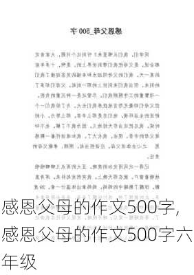 感恩父母的作文500字,感恩父母的作文500字六年级-第3张图片-二喜范文网