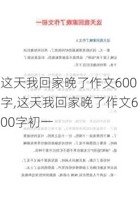 这天我回家晚了作文600字,这天我回家晚了作文600字初一-第3张图片-二喜范文网