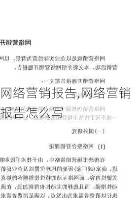 网络营销报告,网络营销报告怎么写-第1张图片-二喜范文网