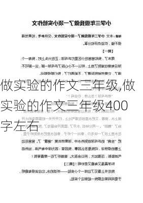 做实验的作文三年级,做实验的作文三年级400字左右-第2张图片-二喜范文网