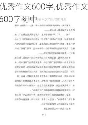 优秀作文600字,优秀作文600字初中