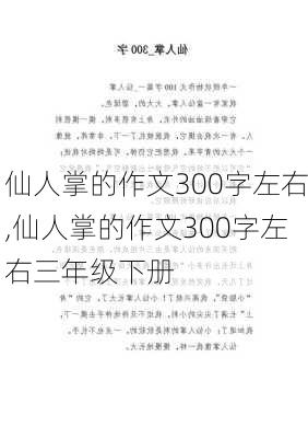 仙人掌的作文300字左右,仙人掌的作文300字左右三年级下册