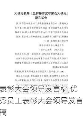 表彰大会领导发言稿,优秀员工表彰大会领导发言稿-第3张图片-二喜范文网