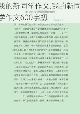 我的新同学作文,我的新同学作文600字初一-第1张图片-二喜范文网