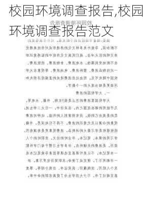 校园环境调查报告,校园环境调查报告范文-第2张图片-二喜范文网