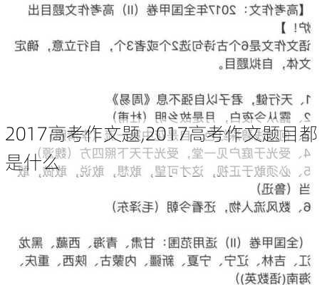 2017高考作文题,2017高考作文题目都是什么-第3张图片-二喜范文网