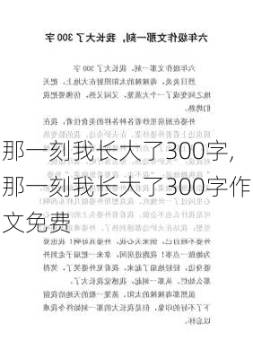 那一刻我长大了300字,那一刻我长大了300字作文免费-第2张图片-二喜范文网