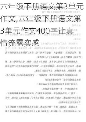 六年级下册语文第3单元作文,六年级下册语文第3单元作文400字让真情流露实感-第1张图片-二喜范文网