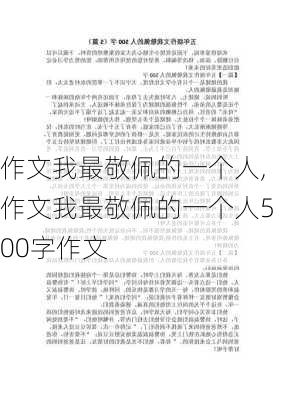 作文我最敬佩的一个人,作文我最敬佩的一个人500字作文-第2张图片-二喜范文网