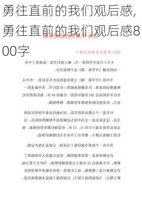 勇往直前的我们观后感,勇往直前的我们观后感800字-第2张图片-二喜范文网