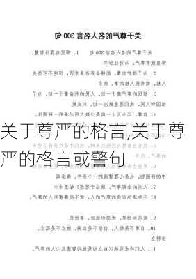 关于尊严的格言,关于尊严的格言或警句-第1张图片-二喜范文网