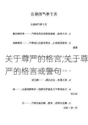 关于尊严的格言,关于尊严的格言或警句-第2张图片-二喜范文网