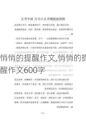 悄悄的提醒作文,悄悄的提醒作文600字-第1张图片-二喜范文网