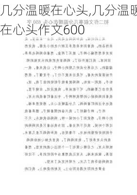 几分温暖在心头,几分温暖在心头作文600-第2张图片-二喜范文网