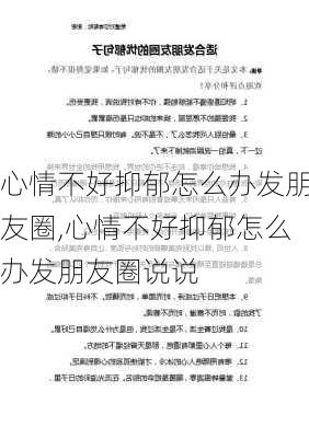 心情不好抑郁怎么办发朋友圈,心情不好抑郁怎么办发朋友圈说说-第2张图片-二喜范文网