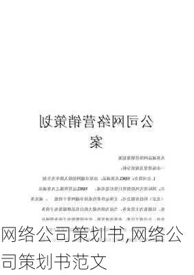 网络公司策划书,网络公司策划书范文-第1张图片-二喜范文网