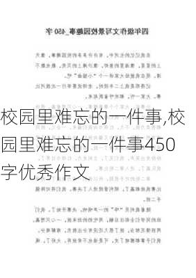 校园里难忘的一件事,校园里难忘的一件事450字优秀作文-第2张图片-二喜范文网