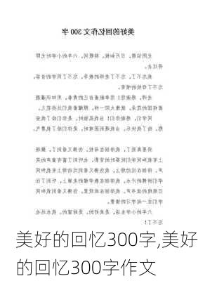 美好的回忆300字,美好的回忆300字作文