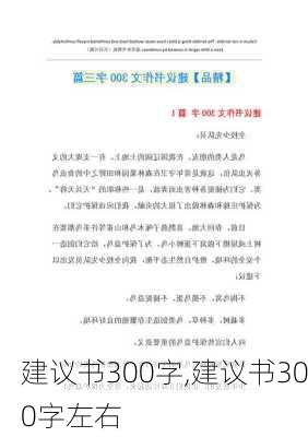 建议书300字,建议书300字左右-第1张图片-二喜范文网