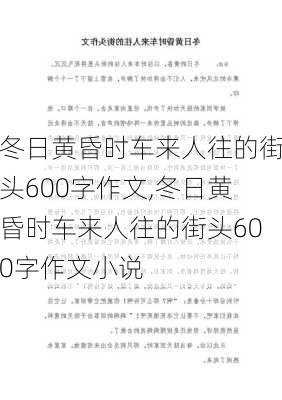 冬日黄昏时车来人往的街头600字作文,冬日黄昏时车来人往的街头600字作文小说-第2张图片-二喜范文网