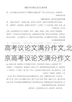 高考议论文满分作文,北京高考议论文满分作文-第1张图片-二喜范文网