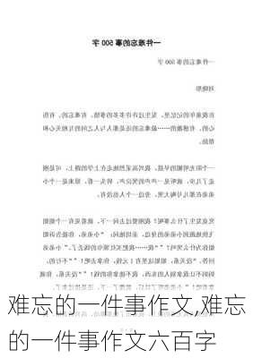 难忘的一件事作文,难忘的一件事作文六百字-第2张图片-二喜范文网