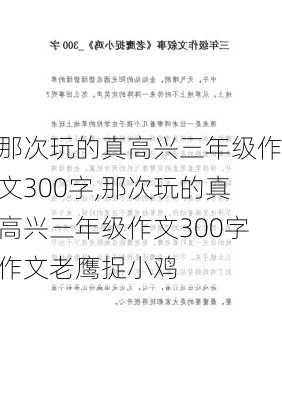 那次玩的真高兴三年级作文300字,那次玩的真高兴三年级作文300字作文老鹰捉小鸡-第3张图片-二喜范文网