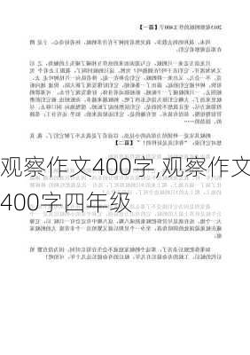 观察作文400字,观察作文400字四年级-第1张图片-二喜范文网