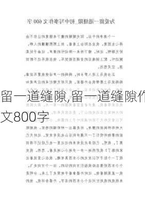 留一道缝隙,留一道缝隙作文800字-第1张图片-二喜范文网