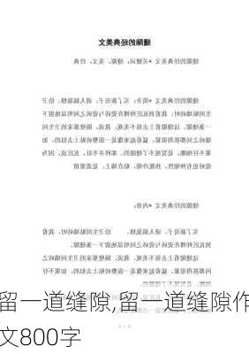 留一道缝隙,留一道缝隙作文800字-第3张图片-二喜范文网