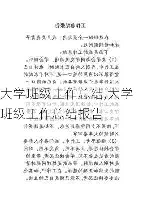 大学班级工作总结,大学班级工作总结报告-第1张图片-二喜范文网