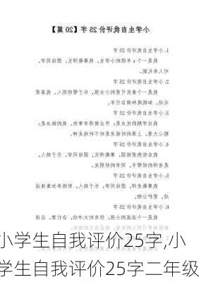 小学生自我评价25字,小学生自我评价25字二年级-第1张图片-二喜范文网