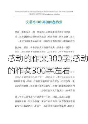 感动的作文300字,感动的作文300字左右-第1张图片-二喜范文网