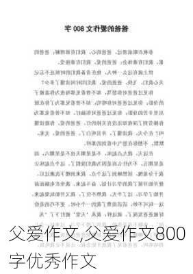 父爱作文,父爱作文800字优秀作文-第3张图片-二喜范文网