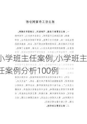 小学班主任案例,小学班主任案例分析100例-第2张图片-二喜范文网