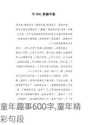 童年趣事600字,童年精彩句段-第3张图片-二喜范文网