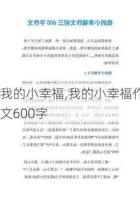 我的小幸福,我的小幸福作文600字-第3张图片-二喜范文网