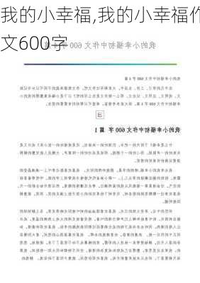 我的小幸福,我的小幸福作文600字-第1张图片-二喜范文网