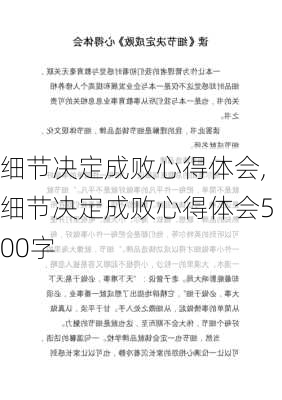 细节决定成败心得体会,细节决定成败心得体会500字-第3张图片-二喜范文网