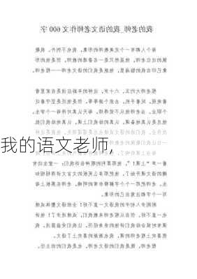 我的语文老师,