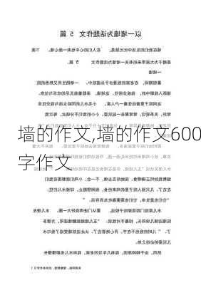 墙的作文,墙的作文600字作文-第1张图片-二喜范文网