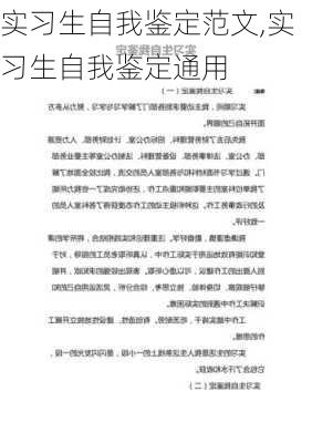 实习生自我鉴定范文,实习生自我鉴定通用-第1张图片-二喜范文网